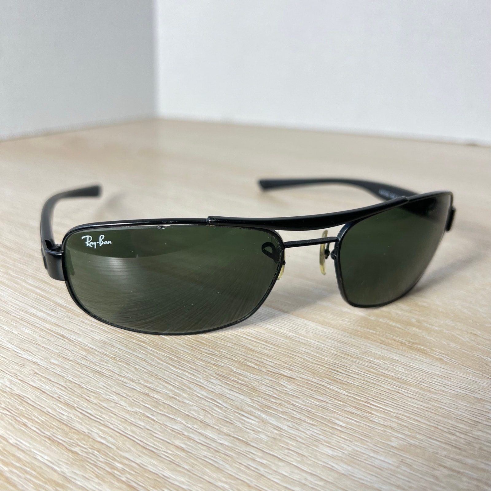 Rare! Ray-Ban Rb3302 006 Sunglasses Black 61-18 Made In Italy